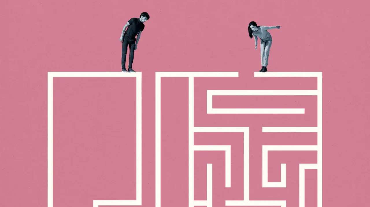 Uomo e donna ai bordi di un labirinto, che simboleggia il gender gap significato.