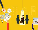 Selezione del personale: curriculum con foto, grafici e persone in attesa. I **hobbies nel curriculum** possono fare la differenza.