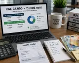 Calcolo RAL per 2.000€ netti mensili, con busta paga, calcolatrice e foglio spese. Il costo del personale è analizzato per pianificare il futuro.