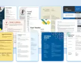 Una raccolta di curriculum vitae con diverse sezioni: esperienze, competenze, istruzione e contatti.
