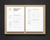 Il **brief** di progetto, un documento essenziale per definire obiettivi e dettagli, pronto per essere compilato.