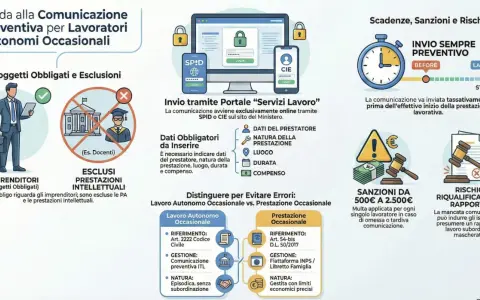 Guida alla comunicazione preventiva per lavoratori autonomi occasionali: le prestazioni occasionali vanno dichiarate prima dell'inizio.