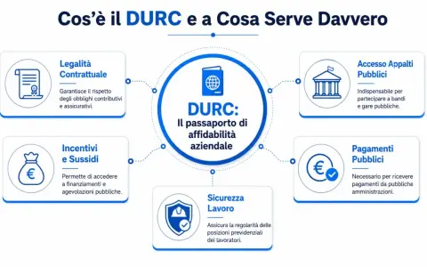 Il DURC, passaporto di affidabilità aziendale, è essenziale per ogni durc libero professionista per contratti, appalti, pagamenti pubblici, incentivi e sicurezza sul lavoro.