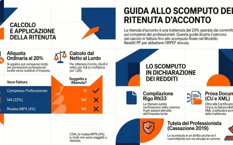 Guida al calcolo e applicazione della ritenuta d'acconto: come funziona per professionisti e professioniste.