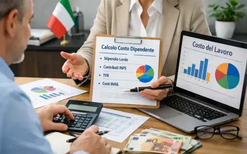 Analisi del costo del lavoro: si discute quanto paga il datore di lavoro di contributi INPS, TFR e costi INAIL, con grafici e calcolatrice.