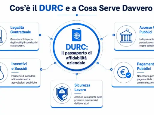 Il DURC, passaporto di affidabilità aziendale, è essenziale per ogni durc libero professionista per contratti, appalti, pagamenti pubblici, incentivi e sicurezza sul lavoro.