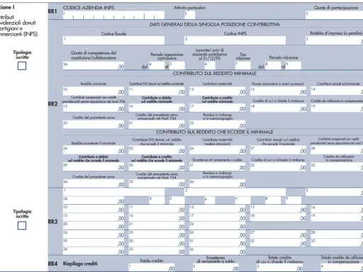 Modello INPS per socio lavoratore srl: riepilogo contributi IVS, maternità e crediti per il socio.