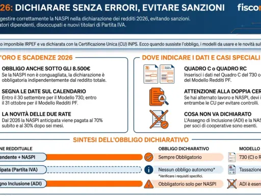 Guida su come si calcola la dichiarazione dei redditi per la NASPI 2026. Regole, scadenze e dove indicare i dati per evitare sanzioni.