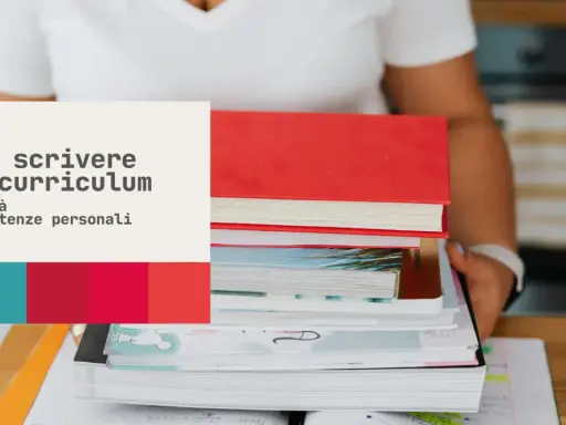Cosa scrivere nel curriculum: capacità e competenze personali. Un mucchio di libri, tra cui uno rosso, suggerisce la ricerca di conoscenze per valorizzare le proprie abilità.