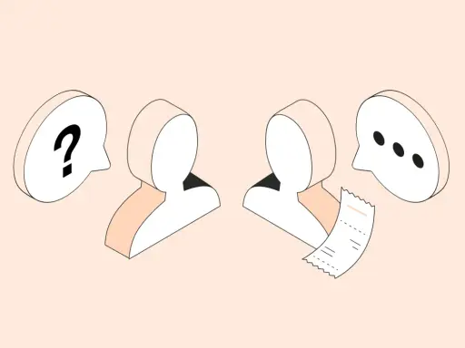Due figure stilizzate discutono: una con un punto interrogativo, l'altra con uno scontrino. Capire cosa significa deducibile al 100 è fondamentale.