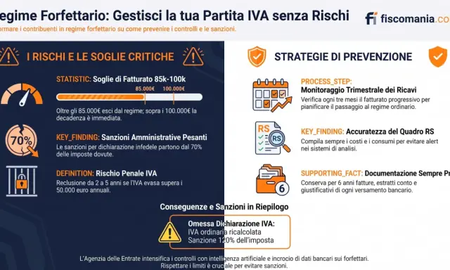 Regime forfettario: rischi di sforare fatturato, sanzioni e decadenza. Evitare la disapplicazione regime forfettario per accertamento con monitoraggio e documentazione.