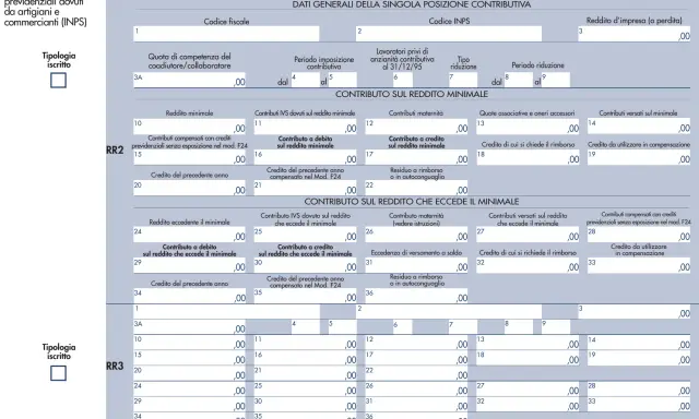 Modello INPS per socio lavoratore srl: riepilogo contributi IVS, maternità e crediti per il socio.