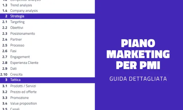 Piano marketing per PMI: guida dettagliata con analisi mercato, strategia e tattica. Leggi l'articolo.